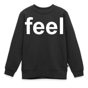 Ressentez la citation - Sweat Premium enfant bio - noir - Devant - AI Model Kid Female (0cm)