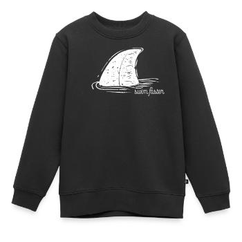 Swim Faster Haifischflosse Hai Shark Tier Animal - Kinder Premium Organic Sweatshirt - Schwarz - Vorne - AI Model Kid Female (0cm)