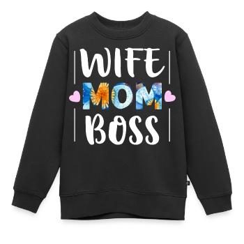 Maman - Sweat Premium enfant bio - noir - Devant - AI Model Kid Female (0cm)