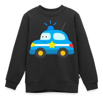 Voiture de police voiture de police - Sweat Premium enfant bio - noir - Devant - AI Model Kid Female (0cm)