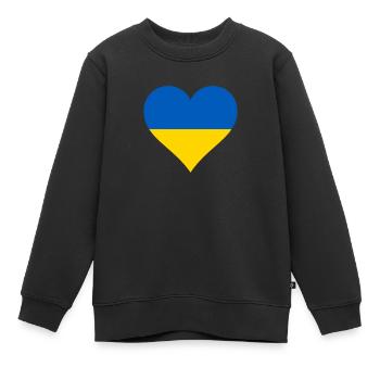 Ukraine drapeau ukrainien drapeau - Sweat Premium enfant bio - noir - Devant - AI Model Kid Female (0cm)