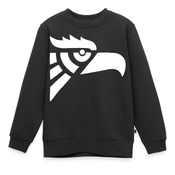 Tête d'aigle blanc aztèque - Sweat Premium enfant bio - noir - Devant - AI Model Kid Female (0cm)