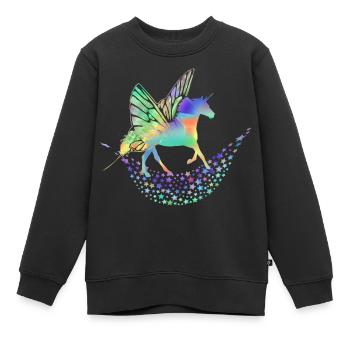 Licorne Créatures fabuleuses - Sweat Premium enfant bio - noir - Devant - AI Model Kid Female (0cm)