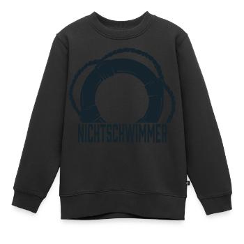 Nichtschwimmer Bademeister Lifeguard Freibad Witz - Kinder Premium Organic Sweatshirt - Schwarz - Vorne - AI Model Kid Female (0cm)