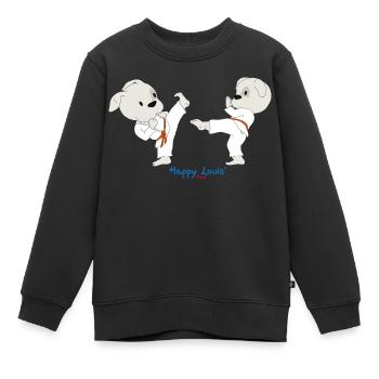 Happy Louis - KARATE DUO - Sweat Premium enfant bio - noir - Devant - AI Model Kid Female (0cm)