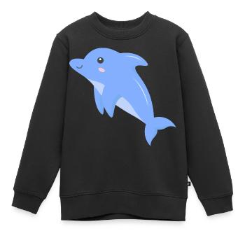 Delfinbaby Kleiner Delfin Kinder Damen Herren - Kinder Premium Organic Sweatshirt - Schwarz - Vorne - AI Model Kid Female (0cm)