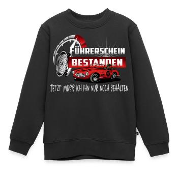 Führerschein Bestanden - Kinder Premium Organic Sweatshirt - Schwarz - Vorne - AI Model Kid Female (0cm)