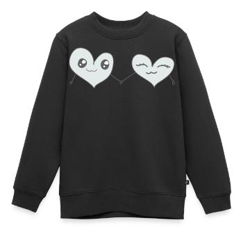 Herzen Liebespaar Herz - Kinder Premium Organic Sweatshirt - Schwarz - Vorne - AI Model Kid Female (0cm)