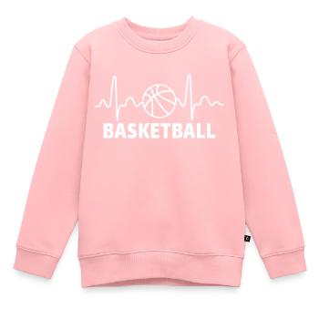 basketball battement de coeur, basket t-shirt - Sweat Premium enfant bio - rose - Devant - AI Model Kid Female (0cm)