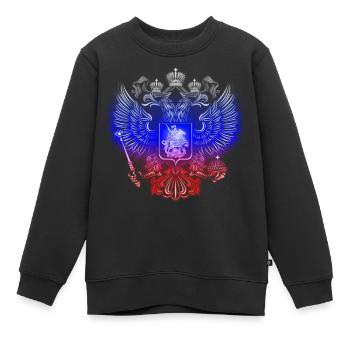 Russisches Wappen - Kinder Premium Organic Sweatshirt - Schwarz - Vorne - AI Model Kid Female (0cm)