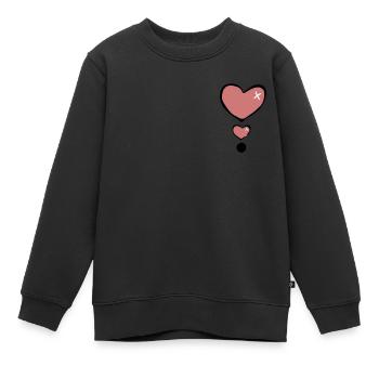 Cœur coeur - Sweat Premium enfant bio - noir - Devant - AI Model Kid Female (0cm)