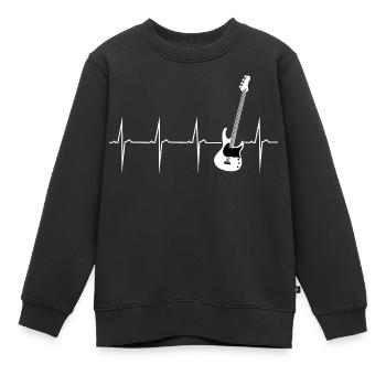 caire bass guitare - Sweat Premium enfant bio - noir - Devant - AI Model Kid Female (0cm)