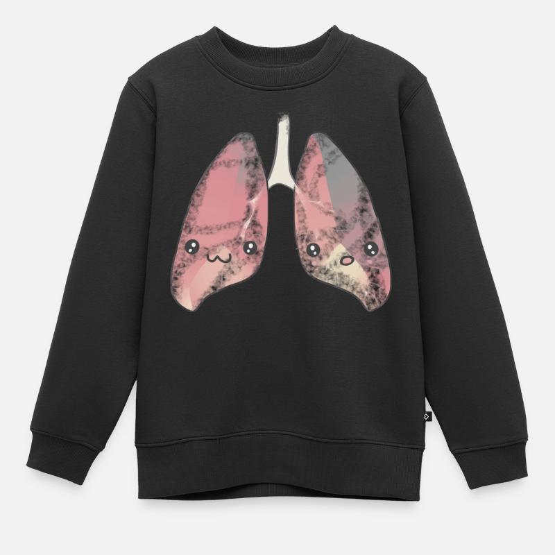 Lunge Organ - Kinder Premium Organic Sweatshirt - Schwarz