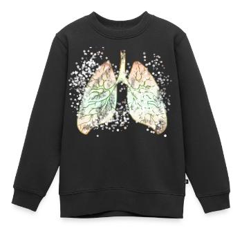 Organe poumon - Sweat Premium enfant bio - noir - Devant - AI Model Kid Female (0cm)