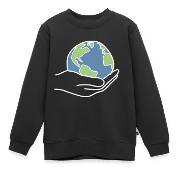 Klimaschutz Klimawandel - Kinder Premium Organic Sweatshirt - Schwarz - Vorne - AI Model Kid Female (0cm)