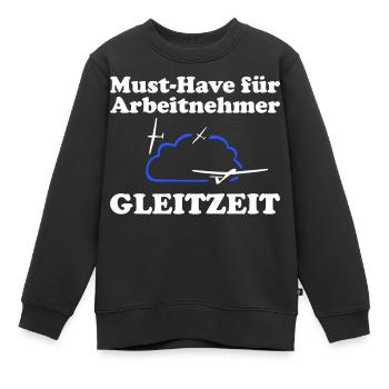 Gleitzeit Segelflieger lustig Geschenkidee - Kinder Premium Organic Sweatshirt - Schwarz - Vorne - AI Model Kid Female (0cm)