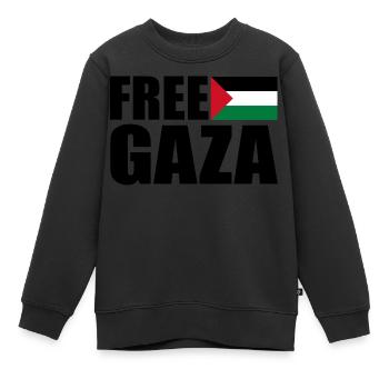 Free gaza - Kinder Premium Organic Sweatshirt - Schwarz - Vorne - AI Model Kid Female (0cm)