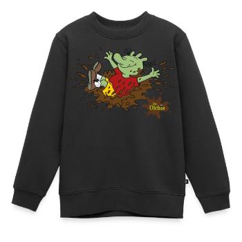 Les Fanges Jouer Dans La Boue - Sweat Premium enfant bio - noir - Devant - AI Model Kid Female (0cm)
