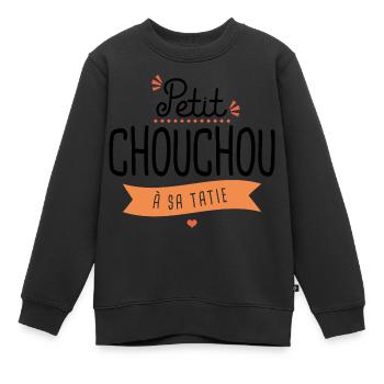 chouchou à sa tatie cadeau naissance tata marraine - Sweat Premium enfant bio - noir - Devant - AI Model Kid Female (0cm)