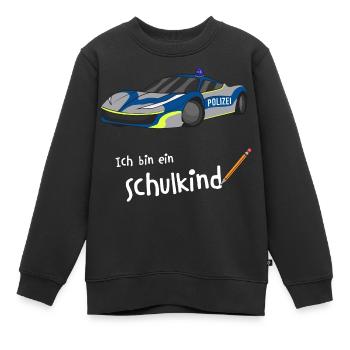Einschulung Junge Schulkind Schulanfang Polizei - Kinder Premium Organic Sweatshirt - Schwarz - Vorne - AI Model Kid Female (0cm)