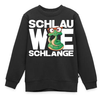 Lustiger Spruch Schlau wie Schlange für alt & jung - Kinder Premium Organic Sweatshirt - Schwarz - Vorne - AI Model Kid Female (0cm)
