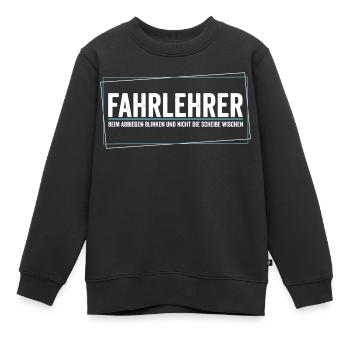 Fahrlehrer - Beim Abbiegen blinken nicht wischen - Kinder Premium Organic Sweatshirt - Schwarz - Vorne - AI Model Kid Female (0cm)