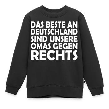 omas gegen rechts - Kinder Premium Organic Sweatshirt - Schwarz - Vorne - AI Model Kid Female (0cm)