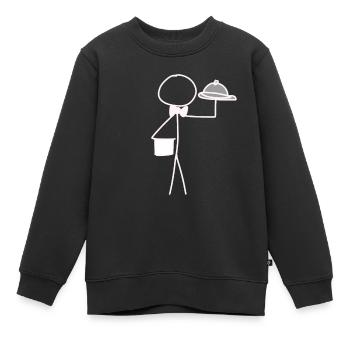 servir le serveur - Sweat Premium enfant bio - noir - Devant - AI Model Kid Female (0cm)