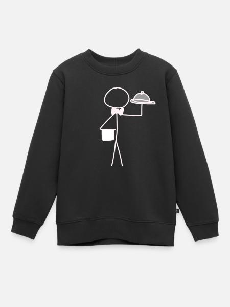 kellner servieren - Kinder Premium Organic Sweatshirt - Schwarz