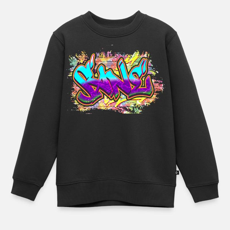 Graffiti - Sweat Premium enfant bio - noir