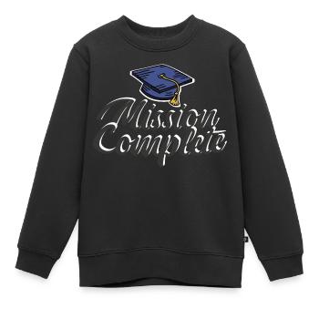 Graduierung Mission abgeschlossen - Kinder Premium Organic Sweatshirt - Schwarz - Vorne - AI Model Kid Female (0cm)