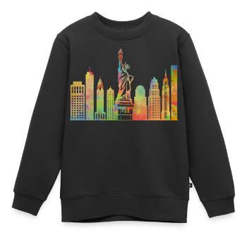 New York City Freiheitsstatue Manhattan Skyline - Kinder Premium Organic Sweatshirt - Schwarz - Vorne - AI Model Kid Female (0cm)
