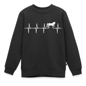 cheval battement de coeur équitation dressage - Sweat Premium enfant bio - noir - Devant - AI Model Kid Female (0cm)