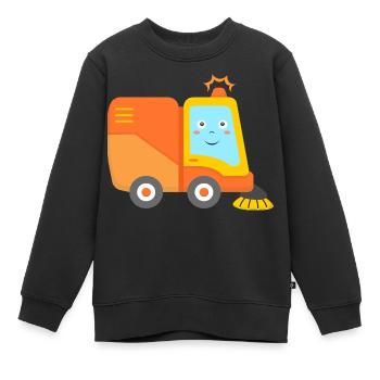 Balayeuse pour le nettoyage des rues - Sweat Premium enfant bio - noir - Devant - AI Model Kid Female (0cm)