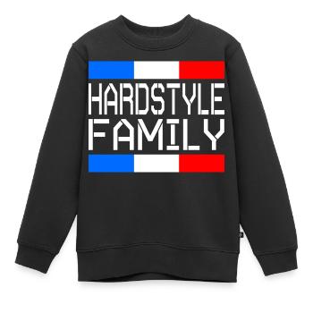 Hardstyle Family France - Sweat Premium enfant bio - noir - Devant - AI Model Kid Female (0cm)