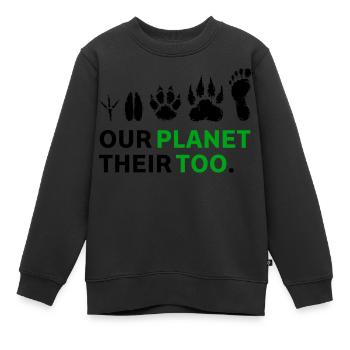 Unser Planet, auch sie - Kinder Premium Organic Sweatshirt - Schwarz - Vorne - AI Model Kid Female (0cm)