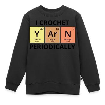 Crochet Crochet Crochet Crocheter Fil Drôle - Sweat Premium enfant bio - noir - Devant - AI Model Kid Female (0cm)
