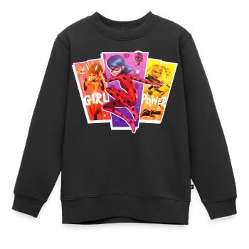 Miraculous Girl Power Ladybug Superhelden - Kinder Premium Organic Sweatshirt - Schwarz - Vorne - AI Model Kid Female (0cm)