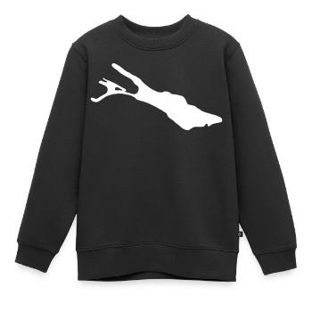 Bodensee - Kinder Premium Organic Sweatshirt - Schwarz - Vorne - AI Model Kid Female (0cm)