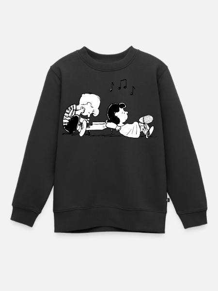 Peanuts Schroeder Und Lucy - Kinder Premium Organic Sweatshirt - Schwarz