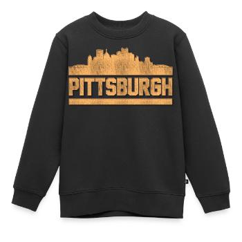 Pittsburgh - Sweat Premium enfant bio - noir - Devant - AI Model Kid Female (0cm)