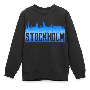 Stockholm - Sweat Premium enfant bio - noir - Devant - AI Model Kid Female (0cm)