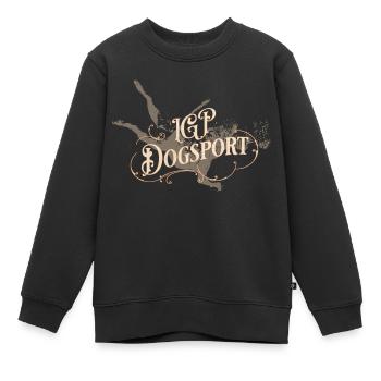 IGP Dogsport Chemise Service de Protection Motif Rétro - Sweat Premium enfant bio - noir - Devant - AI Model Kid Female (0cm)
