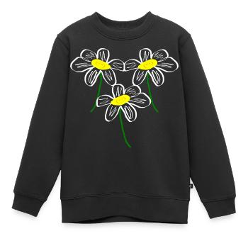 Blume weiß weiße Blume Blumen weiß weiße Blumen - Kinder Premium Organic Sweatshirt - Schwarz - Vorne - AI Model Kid Female (0cm)