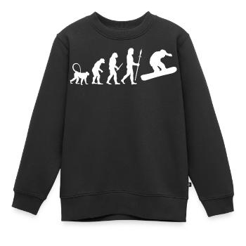 Développement du snowboard - Sweat Premium enfant bio - noir - Devant - AI Model Kid Female (0cm)
