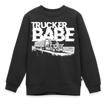 Trucker Babe - Kinder Premium Organic Sweatshirt - Schwarz - Vorne - AI Model Kid Female (0cm)
