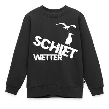 Schiet Wetter - Kinder Premium Organic Sweatshirt - Schwarz - Vorne - AI Model Kid Female (0cm)