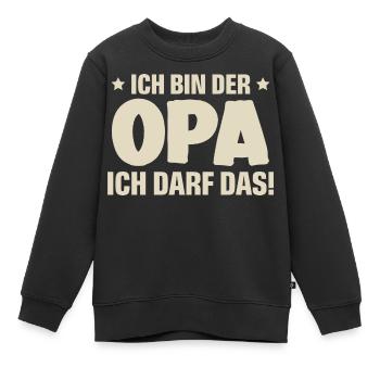 Opa - Kinder Premium Organic Sweatshirt - Schwarz - Vorne - AI Model Kid Female (0cm)
