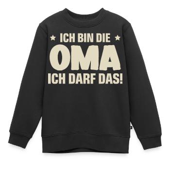 Oma - Kinder Premium Organic Sweatshirt - Schwarz - Vorne - AI Model Kid Female (0cm)