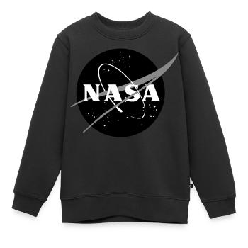 NASA Classic Logo Schwarz Weiß - Kinder Premium Organic Sweatshirt - Schwarz - Vorne - AI Model Kid Female (0cm)